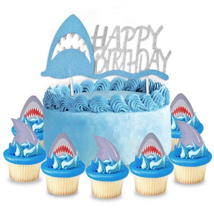 Anniversaire Requin Ballon Bébé Requin Anniversaire Bannière Gâteau