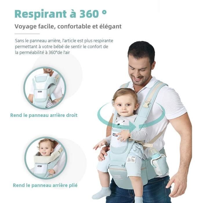 Lictin Porte-bébé ergonomique avec siège et capuche amovibles