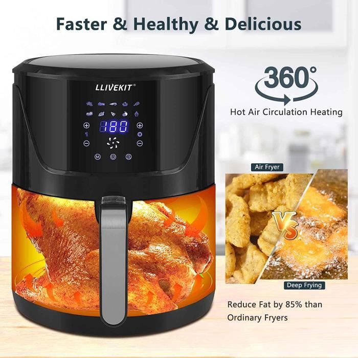 Nutribullet Friteuse à Air 7L - 1800W Sans Huile Avec 8 Programmes | Friteuse Air Chaud XXL Familiale