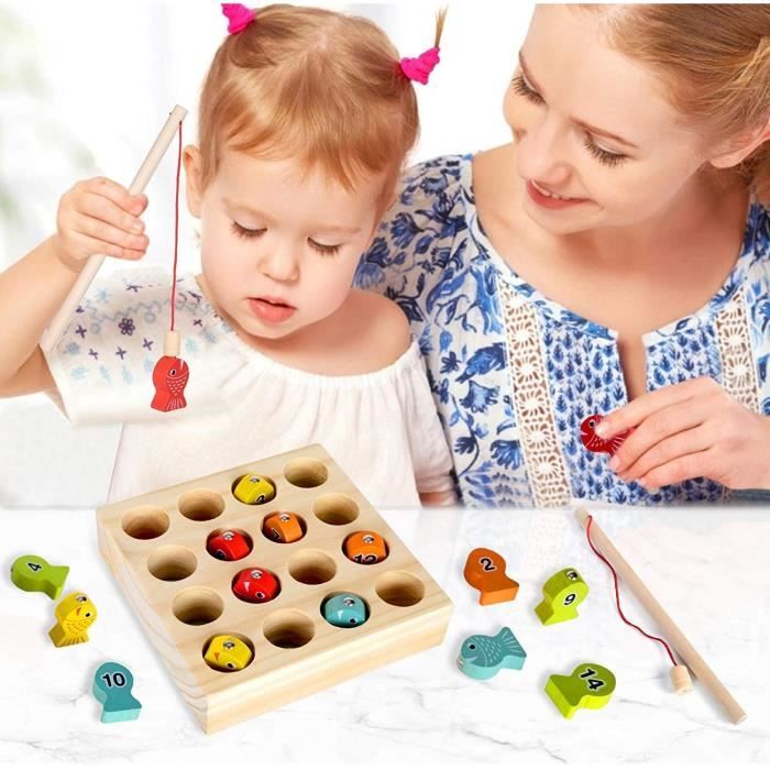 Autres jeux d'éveil GENERIQUE Pêche en bois magnétique Jouet de jeu pour enfants en bas âge Autres jeux d'éveil GENERIQUE Pêche en bois magnétique Jouet de jeu pour enfants en bas âge