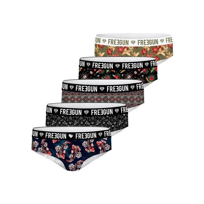 Lot De 5 Boxers Fille FREEGUN - 92% Polyester, 8% élasthanne, Légers Et Confortables