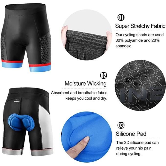 Maillot + Short Cyclisme Homme - Respirant, Séchage Rapide - Rembourrage 3D Gel - Tenue Vélo Sportive