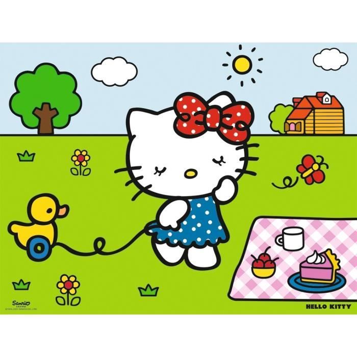 Puzzle 30 pièces : Hello Kitty au jardin - Nathan - Rue des Puzzles