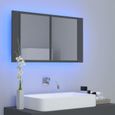 Nouveauté!Armoire de salle de bain à Miroir Décoratif - Miroir Attrayante salon à LED Gris 80x12x45 cm317-2