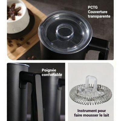 Mousseur à Lait Électrique Sans Fil Professionnel – Double Spirale Inox, 2 Vitesses, Ultra-Silencieux Mousseur Matcha Chocolat Chaud