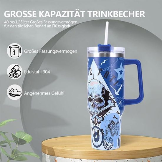EOPUOZS Mug Isotherme 30oz Avec Paille, Isotherme Portable