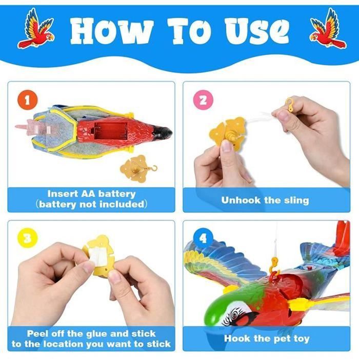 Perroquet Parlant Interactif En Peluche – Jouet Éducatif Qui Répète Vos Mots Avec Ailes Battantes, Cadeau Anniversaire Pour Enfants