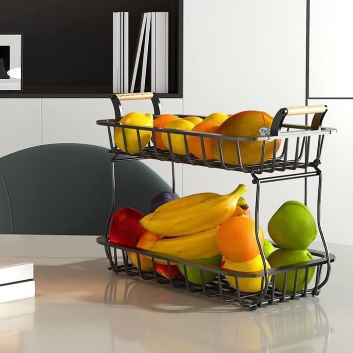 Panier de rangement de fruits pour comptoir de cuisine, panier à pain porte  - vaisselle de fruits