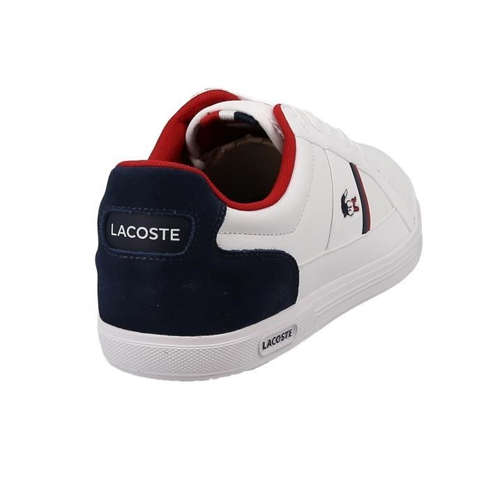 Baskets Homme Lacoste Europa 317 1 Blanc Blanc Cdiscount Chaussures