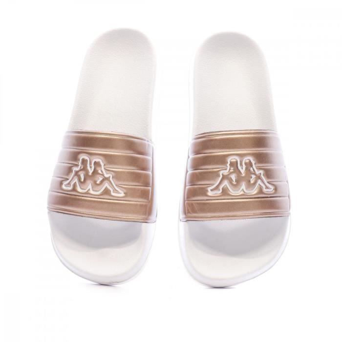 Claquettes Femme Kappa Matese 4 Blanc Bronze Bride et empeigne