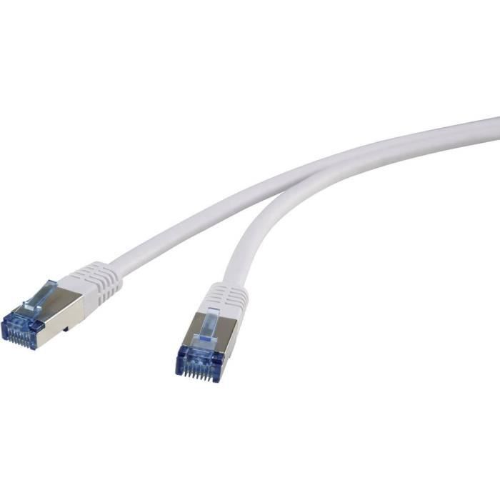 Fil Reseau Câble réseau RJ45 - RENKFORCE - CAT 6a - 1.00 m - S/FTP - Contacts ...