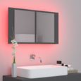 Nouveauté!Armoire de salle de bain à Miroir Décoratif - Miroir Attrayante salon à LED Gris 80x12x45 cm317-3