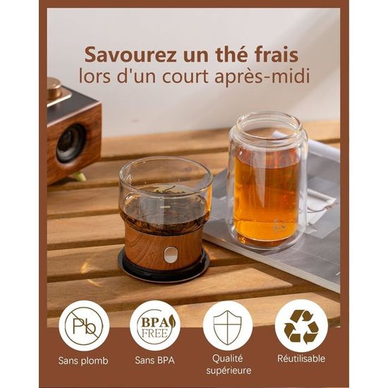 ZENS Theiere Avec Infuseur, Magique à Une Seule Touche Théière En Verre Pour Thé En Feuilles Vrac Sans Dégâts, Machine à Thé Ave117