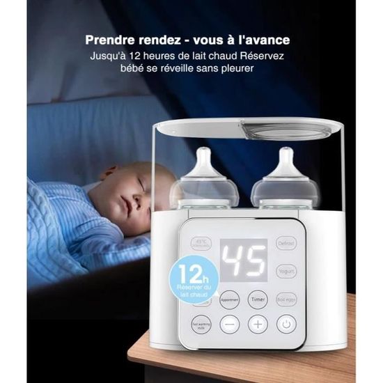 Chauffe-biberon Et Stérilisateur 9-en-1 Focenat - Écran LCD, Température Réglable, Maintien 24h, Dégivrage Rapide - 11