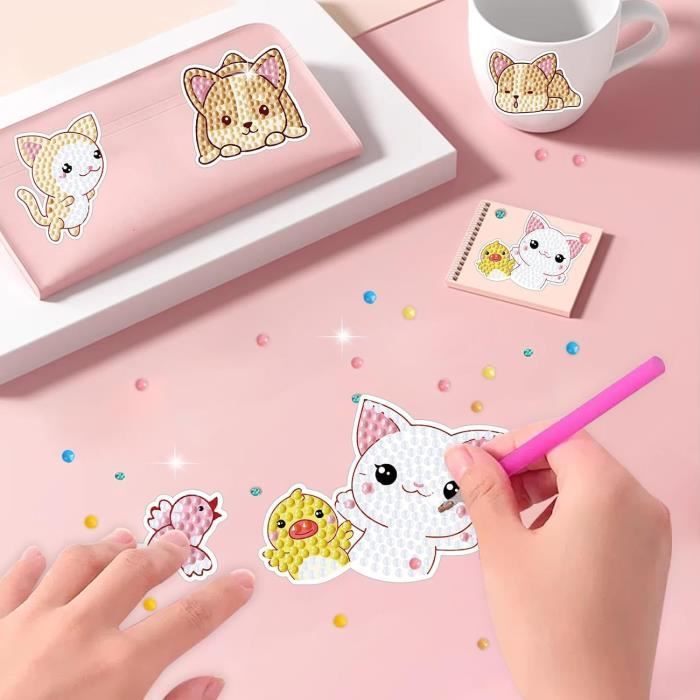 Kit Diamond Painting Animaux 40 Pièces – Autocollants 6D Pour Enfants Et Débutants, Bricolage Créatif Facile