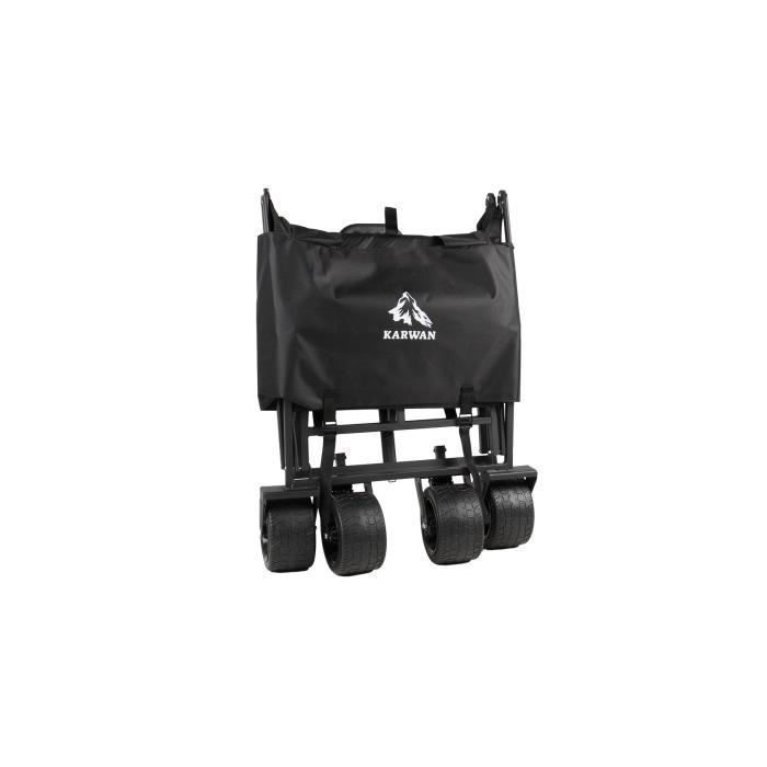 SELORSS Chariot Utilitaire Pliable à Roulettes De Grande Capacité De 50 Kg Avec Roues Pivotantes A 360 Et Poignee Telescopique Pour Le Transport Les Courses Le Bureau Lecole Noir
