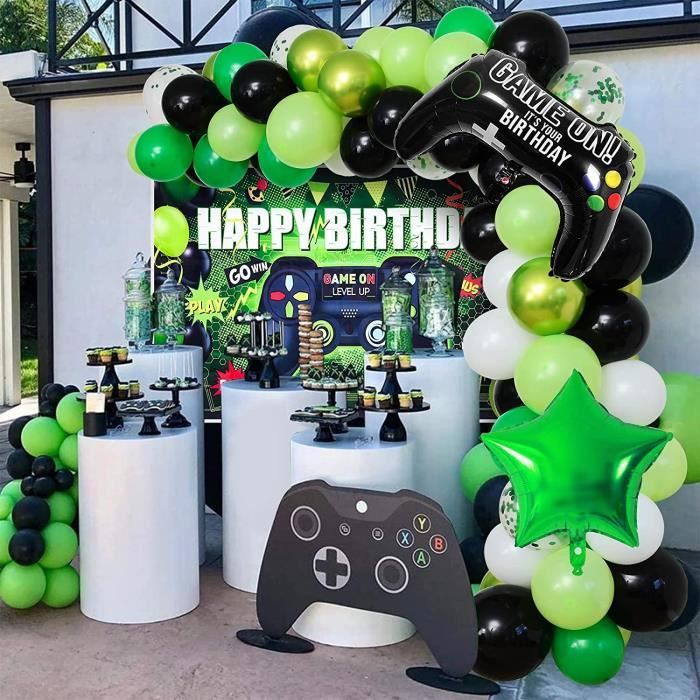 Ensemble de décoration d'anniversaire de jeu vidéo Fissaly® 87 pièces avec  ballons