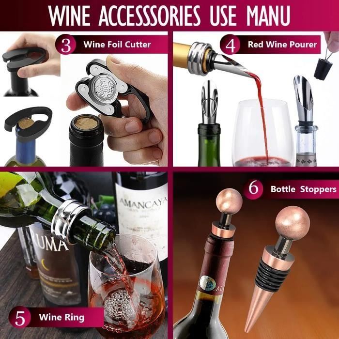 Hermex Set Apribottiglie Apribottiglie Versa Vino Cavatappi Tappo Per Vino