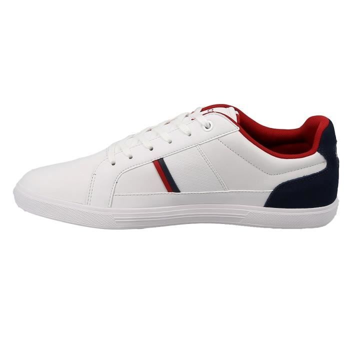 Baskets Homme Lacoste Europa 317 1 Blanc Blanc Cdiscount Chaussures