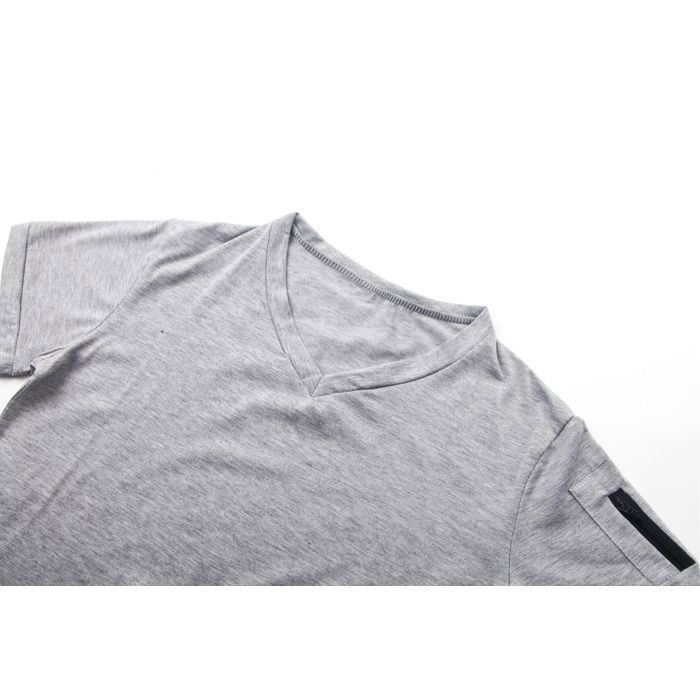 T shirt homme en coton avec col rond à manches courtes sous-pull l