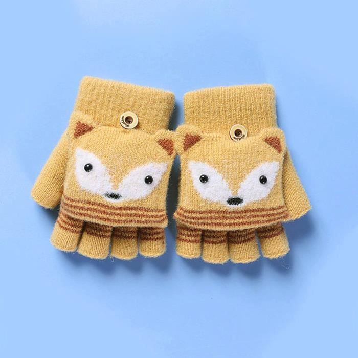 Lot De 6 Paires Gants Tricotés Enfants Doigts Pleins - Gants D'Hiver Chauds Et Colorés Pour 5-13 Ans, Bonbons Magiques Anti-Froid Pour Filles Et Garçons