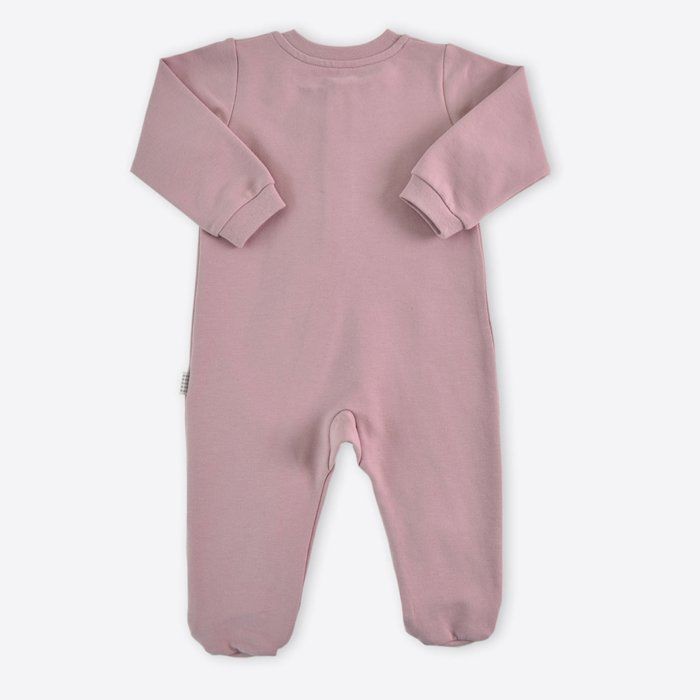 Pyjama bebe en coton bio a zip Uni Vieux Rose 1 3M 56CM 1 3 mois Cdiscount Puericulture Eveil bebe