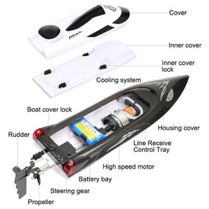 Bateau Appât Télécommandé 800 M – Charge 3 Kg, Longue Portée, Avec Lumière Nuit