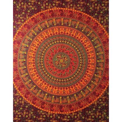 Tenture Murale Tartan Rouge 180x230 Cm - Tissu Doux, Lavable, Pour Salon, Chambre, Déco Hippie