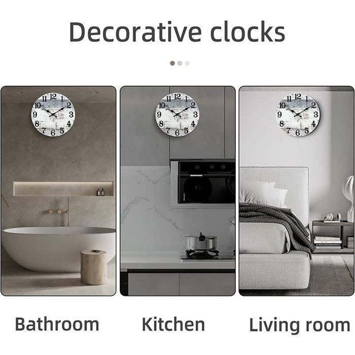 Horloge Murale Silencieuse Vintage Bronze 12 Pouces - Design Rétro Pour Cuisine/salon (piles Non Incluses)
