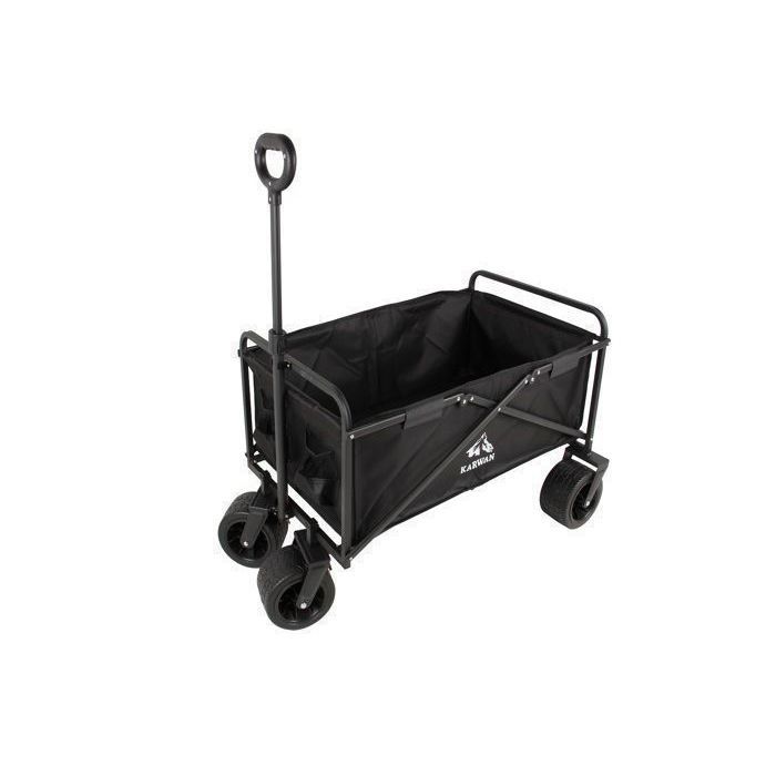 Chariot De Plage Pliable HyperMotion – Capacité 100L, Charge 120kg – Roues Pivotantes 360°, Poignée Réglable - 5