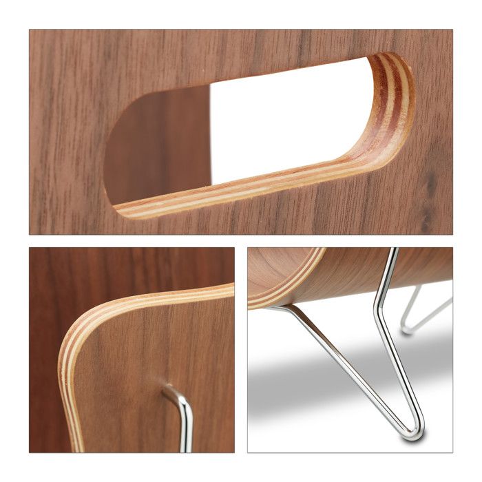 Relaxdays Porte-Revues Bois Design Rétro - Poignées & Style Moderne 30x37x25 Cm Marron