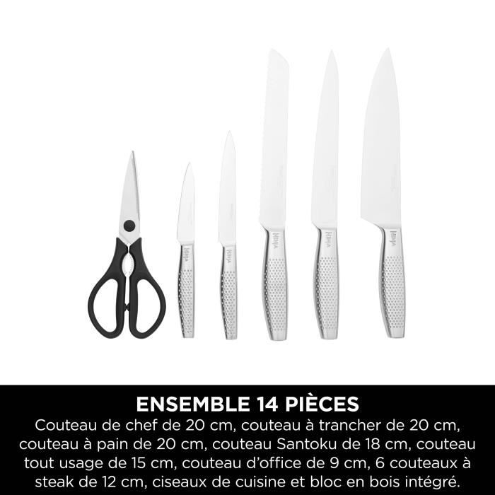 Sapphire Lot De 5 Couteaux De Cuisine Avec Lames En Acier Inoxydable Et Revêtement En Titane