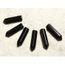 Pendentif en Pierre 4558550003881 Agate Noire Pointe 30x8mm 1pc