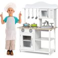 GOPLUS Jouet de Cuisine Dinette pour Enfant Éducatif avec Four Ouvert Plaque Chauffante Micro-Ondes Évier Amovible Accessoire-0