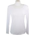 T-shirt, sous pull femme en voile transparent,couleur Blanc,38-42-0