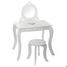 ATMOSPHERA CRÉATEUR D'INTÉRIEUR Coiffeuse et tabouret "Demoiselle" enfant blanc L71,5cm - Atmosphera createur d'interieur