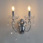 KOSILUM Applique 2 bras cristal baroque pampilles argent - Pavia