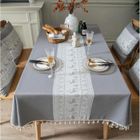 ECELEN Nappe de noël faon Gris clair blanc brillant 140×220