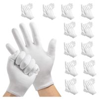 Lot de 12 paires de gants en coton blancs pour homme et femme-Gants hydratants fins-Gants de protection réutilisables-Gants en coton