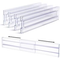 Lot de 4 séparateurs de tiroir réglables en plastique (30,99 à 55,12 cm) - Séparateurs de tiroirs transparents - Organisateurs