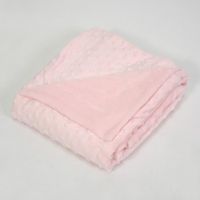 Couverture bébé en microfibre - NO NAME - Mini bulles - Rose - Blanc - 80 cm x 110 cm
