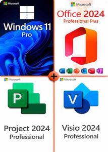 BUREAUTIQUE À TÉLÉCHARGER Pack Windows 11 Pro + Office 2024 + Visio 2024 + P