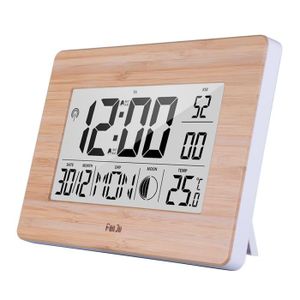 GuDoQi Thermom/ètre Hygrom/ètre Int/érieur Ext/érieur Thermo-Hygrom/ètre Digital Moniteur De Temp/érature Et Humidit/é avec /Écran LCD Horloge Calendrier pour Maison Bureau Balcon