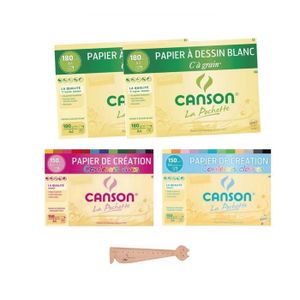 Pochette Canson Papier de Création couleurs vives 150g/m² 12