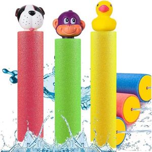 Pistolet à Eau en Mousse Denuotop pour Enfants, 6 Pcs Fusil à Eau Longue  Portée, Jouet d'Eau Canon à Eau pour Piscine, Jeux d'été Jouets de Bain de  Plage