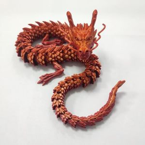 FIGURINE - PERSONNAGE Rouge 2 - 45cm - Dragon articulé chinois Long, Flexible et réaliste, imprimé 3D, modèle de jouet, décoration
