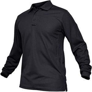 POLO Polo Homme Casual Basic Tennis Golf Shirt Manche Longues Tactique Militaire Respirant Sports Camping Top - Nior HBSTORE