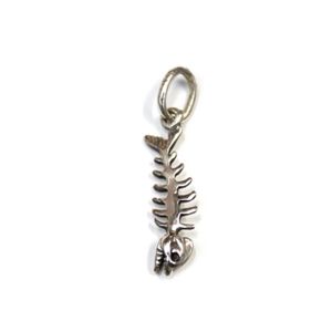 925 Argent Sterling Collier avec arêtes de poisson Pendentif Avec Zircon Cubique Pierre Idée Cadeau Nouveau