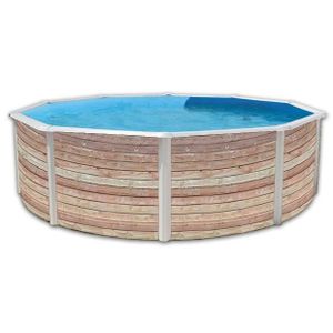 PISCINE PINUS Piscine hors sol ronde en acier 350 x 120 cm (Kit complet piscine, Filtre, Skimmer et échelle)