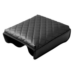 MLING Voiture Centre Console Accoudoir Couverture Protecteur en Cuir PU Compatible pour Model 3 2017 2018 2019 2020 Ligne Noire